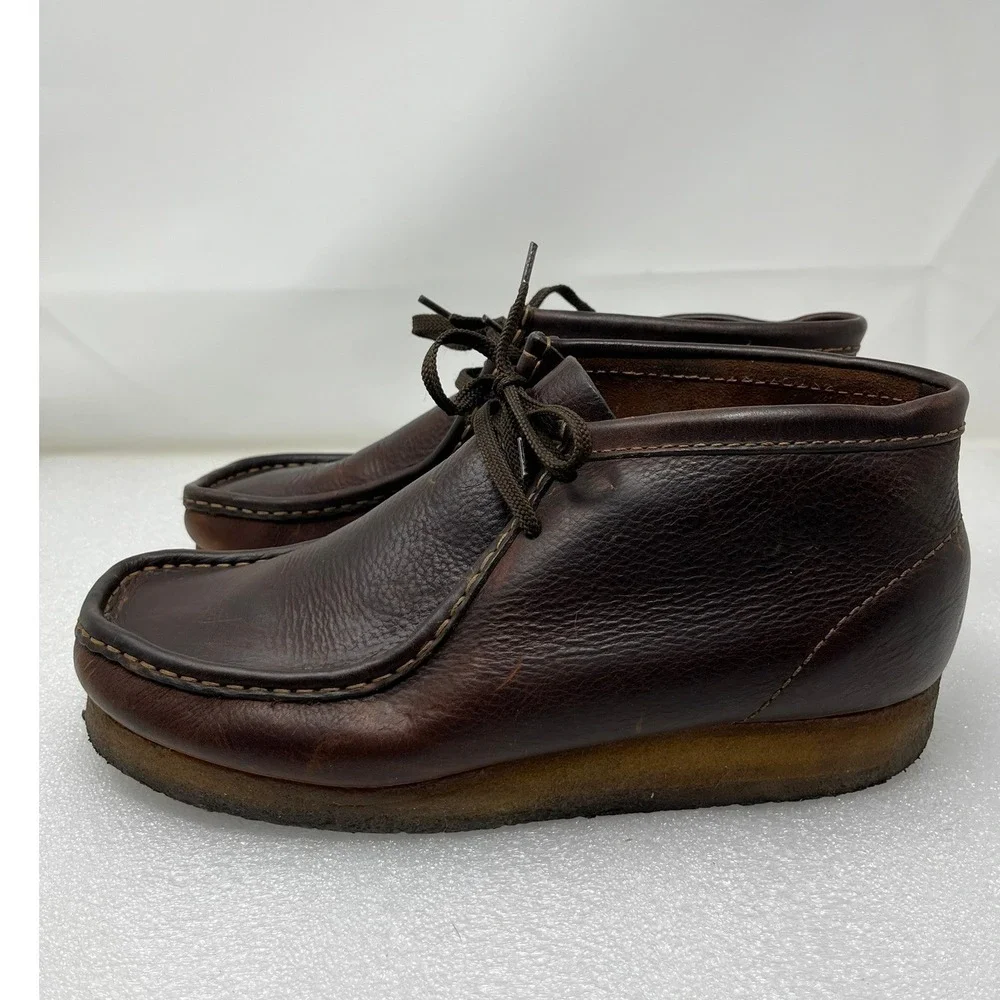 Clarks Originals Wallabee Mens 11 Chukka Boots Dark Brown Shoes Leather